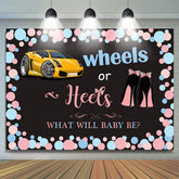 Blau Räder Oder Rosa Absätze Schwarz Baby Dusche Hintergrund